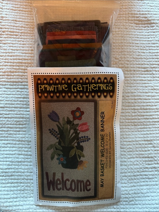 Primitive Gatherings Other - Primitive Gatherings “May Basket Welcome Banner” wool kit